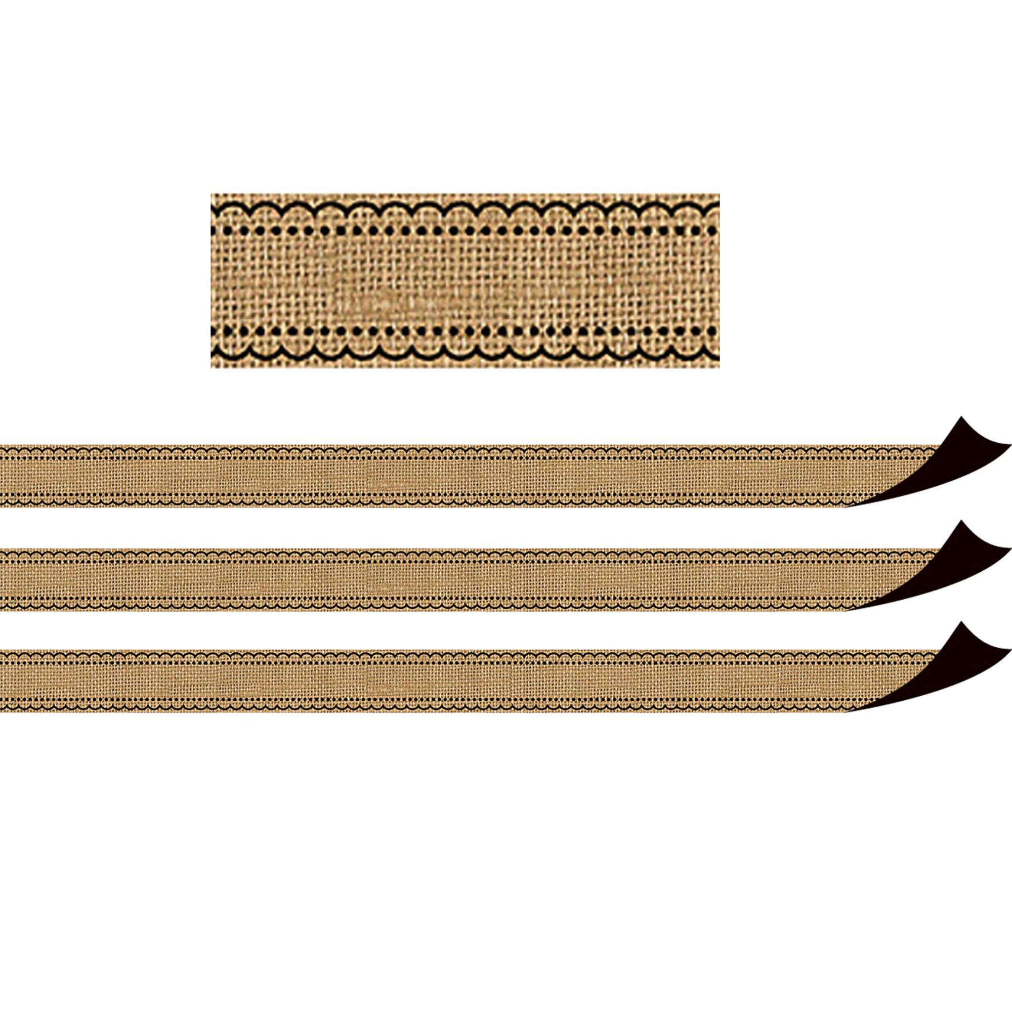 Teacher Created Resources Burlap Design Magnetic Border, 72ft.